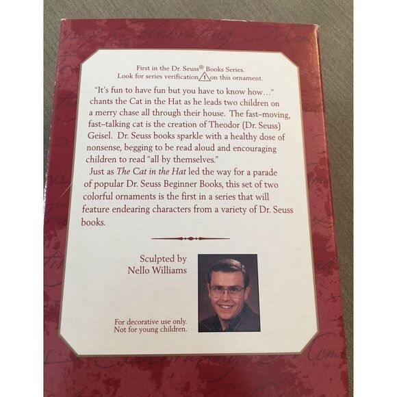 Bundle Sale 3 for $15 | Hallmark The Cat in the Hat Christmas Ornament (1999) - Picture 4 of 7